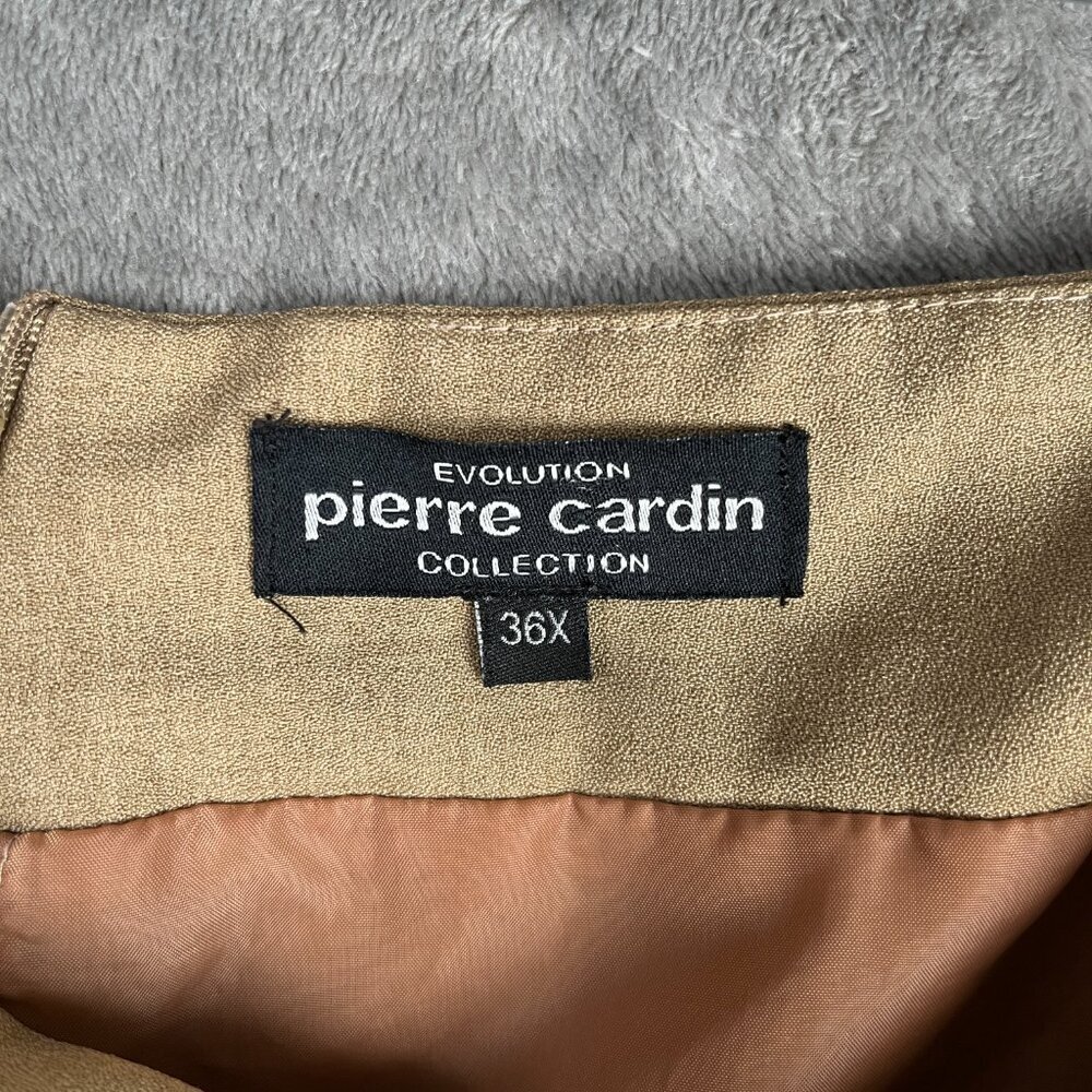 Pierre Cardin Tan Pencil Skirt Women’s 36X Mini Lined Preppy Soft Academia Work - Picture 3 of 11